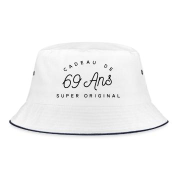 Cadeau 69 ans  - Bob - blanc/marine - Devant