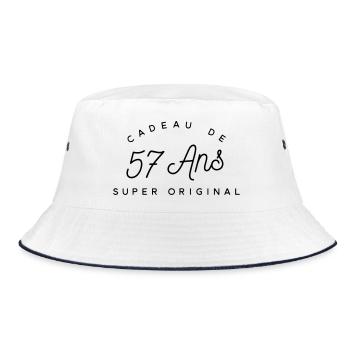 Cadeau 57 ans  - Bob - blanc/marine - Devant