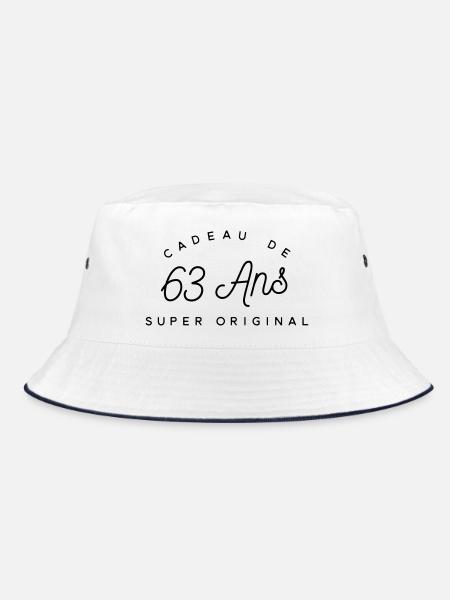 Cadeau 63 ans  - Bob - blanc/marine - Devant