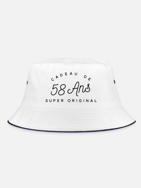Cadeau 58 ans   - Bob - blanc/marine - Devant