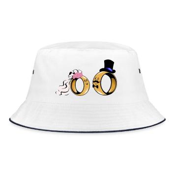 Bridal Rings Duo Love - Bucket Hat - white/navy - Front