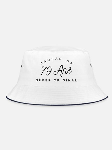 Cadeau 79 ans  - Bob - blanc/marine - Devant