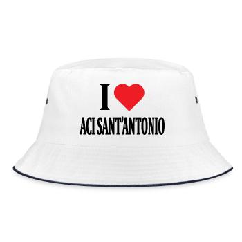 t-shirt Sicily I love Aci Sant'Antonio t-shirt - Bucket Hat - white/navy - Front