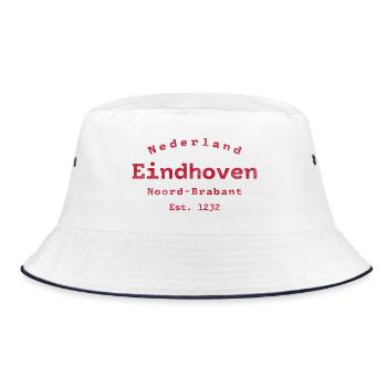 Eindhoven Brabant Vintage Schild - Bucket Hat - Weiß/Navy - Vorne