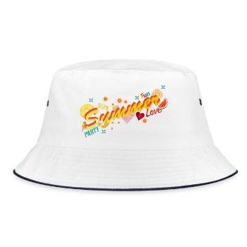 Soleil, été, plaisir et fête. Lettrage d’été - Bob - blanc/marine - Devant