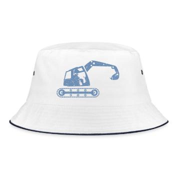 Excavators, excavator operators, construction equipment operators – - Bucket Hat - white/navy - Front