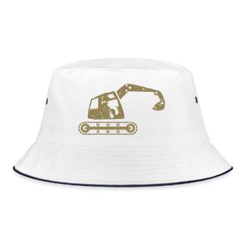 Excavators, excavator operators, construction equipment operators – - Bucket Hat - white/navy - Front