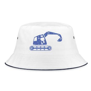Excavator Excavator Operator Construction Equipment Operator - Bucket Hat - white/navy - Front