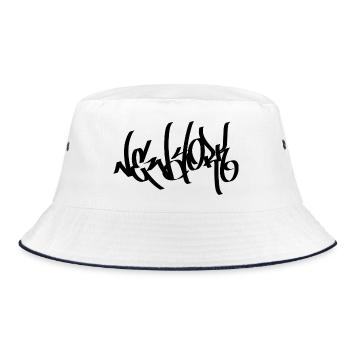 New York Graffiti Tag Handstyle 2 - Bucket Hat - Weiß/Navy - Vorne