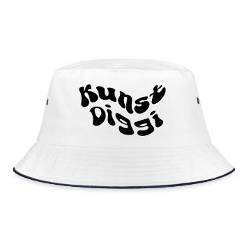 Kunst Diggi - Bucket Hat - Weiß/Navy - Vorne