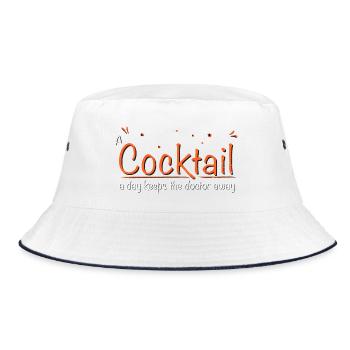 a cocktail a day keeps the doctor away TYPO - Bucket Hat - white/navy - Front