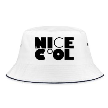 NICE&CoOL - Bucket Hat - Weiß/Navy - Vorne