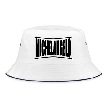 Michelangelo t-shirt t-shirt gift idea - Bucket Hat - white/navy - Front