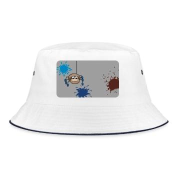 Farbklecks Monster Spinne grau - Bucket Hat - Weiß/Navy - Vorne