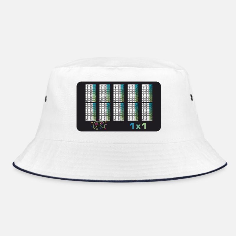 Spielecontroller - Kleines 1x1 - Mathematik - Bucket Hat - Weiß/Navy
