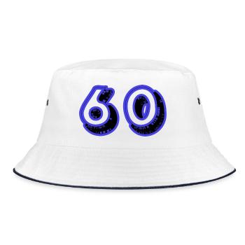60. 60 ANS. 60e ANNIVERSAIRE. ANNIVERSAIRE 60 ANS. - Bob - blanc/marine - Devant