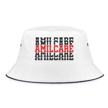 t-shirt Amilcare t-shirt gift stacked text - Bucket Hat - white/navy - Front