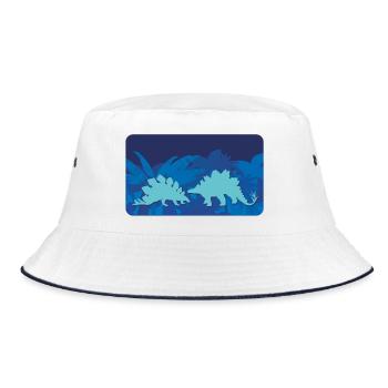 Primeval Forest Dinos Stegosaurus | Customisable - Bucket Hat - white/navy - Front