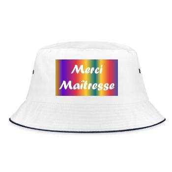 GELIEBTE. VIELEN DANK. DANKE HERRIN - Bucket Hat - Weiß/Navy - Vorne