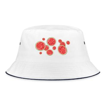 The scent of watermelon - Bucket Hat - white/navy - Front
