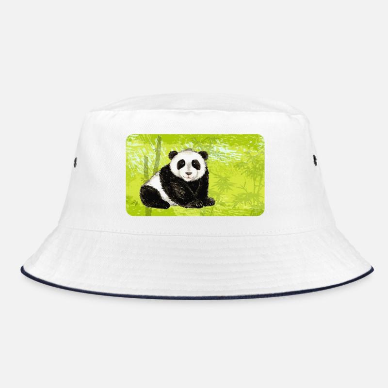 Big Papa Panda Bear in Bamboo Forest Bucket Hat