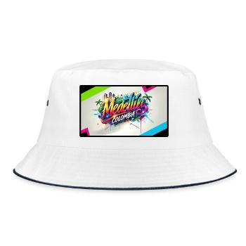 Medellin Columbia Graffiti Design - Bucket Hat - white/navy - Front