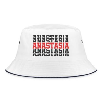 Anastasia t-shirt gift stacked text - Bucket Hat - white/navy - Front