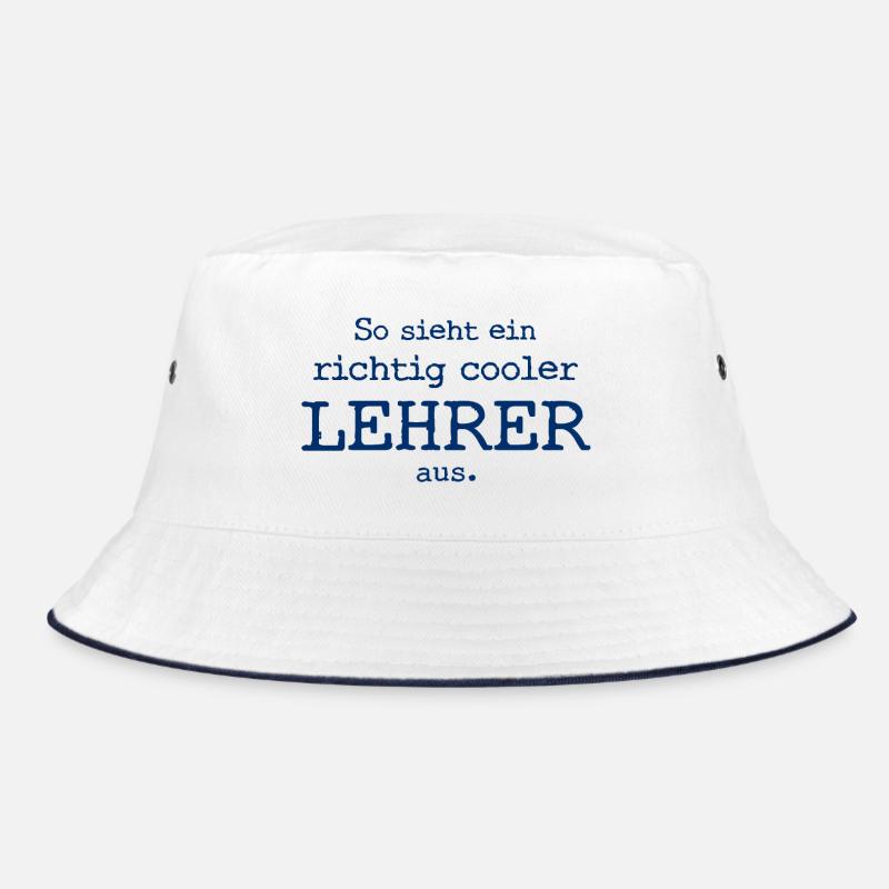 So sieht ein richtig cooler Lehrer aus - Bucket Hat - Weiß/Navy