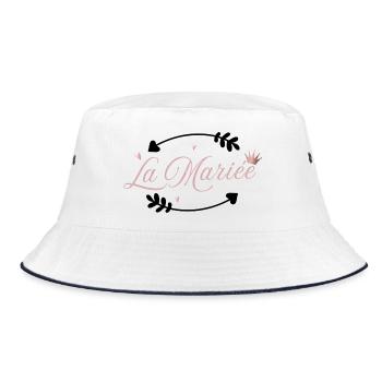 Die Braut Pink Arrow - Bucket Hat - Weiß/Navy - Vorne