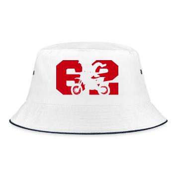 Moto 62 Biker - Bucket Hat - Weiß/Navy - Vorne