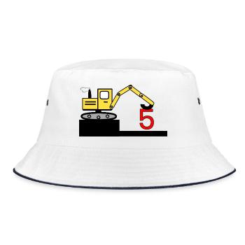 Excavatrice - Bob - blanc/marine - Devant