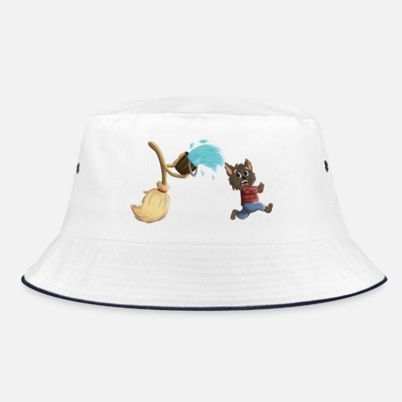 Der Zauberlehrling als Werwolf - Bucket Hat - Weiß/Navy