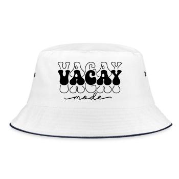 Vacay Mode Retro - Bucket Hat - white/navy - Front