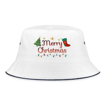 Merry Christmas tree - Bucket Hat - white/navy - Front