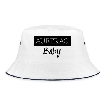 Auftrag Baby Familie Kind Eltern Lustig Geschenk - Bucket Hat - Weiß/Navy - Vorne