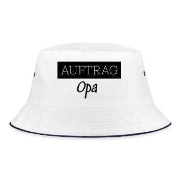 Auftrag Opa Familie Lustig Geschenk - Bucket Hat - Weiß/Navy - Vorne