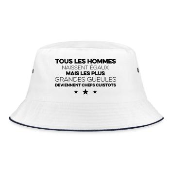 Chef cook gift brigade funny humor - Bucket Hat - white/navy - Front