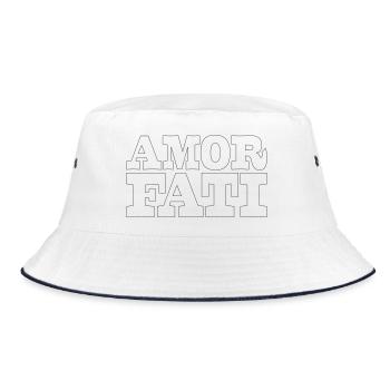 43 AMOR FATI - Bucket Hat - white/navy - Front