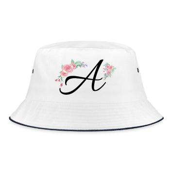 Letter to flowers - Bucket Hat - white/navy - Front
