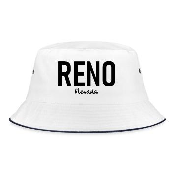 Reno - Nevada - USA - United States of America - Bucket Hat - white/navy - Front