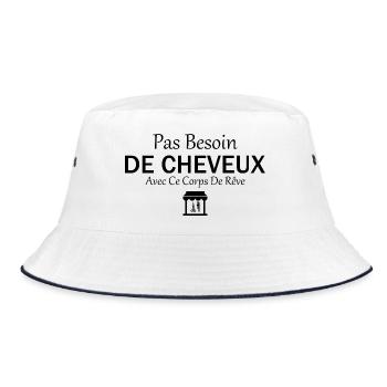 No need for hair with this dream body - Bucket Hat - white/navy - Front