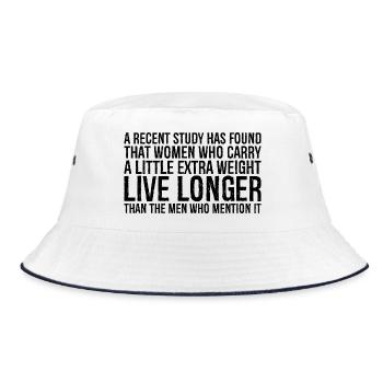 Eine aktuelle Studie hat ergeben, dass Frauen, die eine - Bucket Hat - Weiß/Navy - Vorne