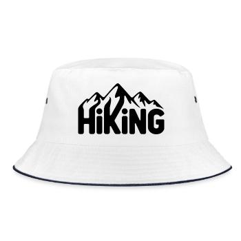 Hiking Typography - Hiking Design - Bucket Hat - white/navy - Front