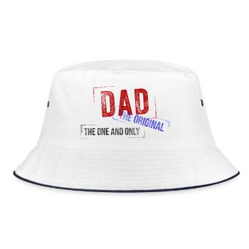 Dad the one and only Dad Gift Father's Day - Bucket Hat - white/navy - Front