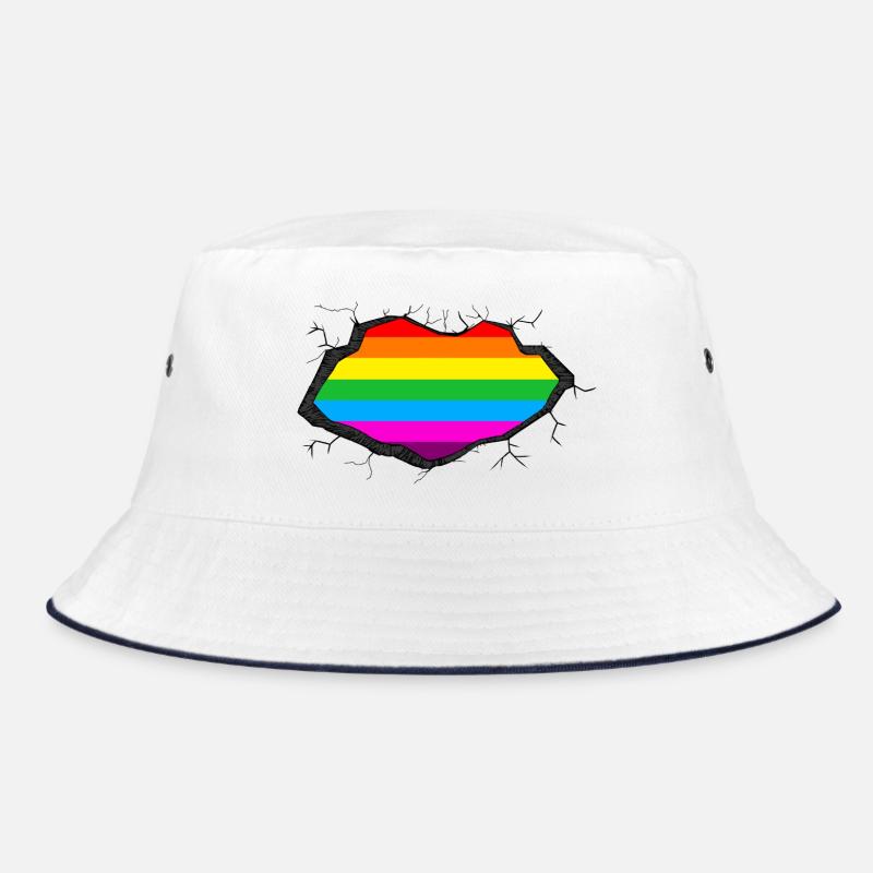 Regenbogen in Mir - Bucket Hat - Weiß/Navy