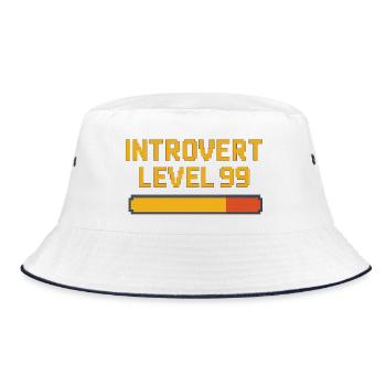 Introvert Level 99 - Bucket Hat - Weiß/Navy - Vorne