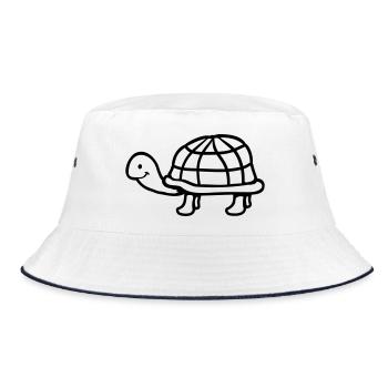 Tortue long cou souriant heureux drôle - Bob - blanc/marine - Devant