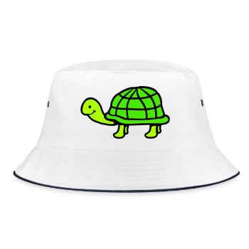 Tortue long cou souriant heureux drôle - Bob - blanc/marine - Devant