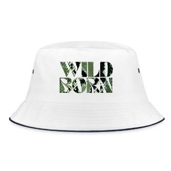 Wild Born Camouflage Style Wildnis Design - Bucket Hat - Weiß/Navy - Vorne