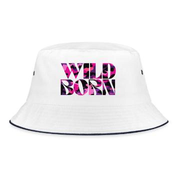 Camouflage Pink World Message Design - Bucket Hat - white/navy - Front